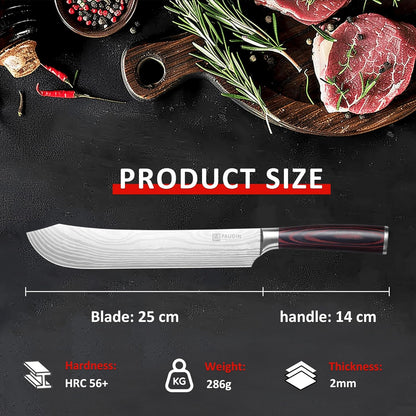 10″ Carving Knife, Curved Brisket Slicing Knife for Meat Cutting | Slicing Knife for Meat & BBQ, Razor Sharp High-Carbon Steel, Ergonomic Handle Design, Gifts For Men