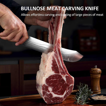 10″ Carving Knife, Curved Brisket Slicing Knife for Meat Cutting | Slicing Knife for Meat & BBQ, Razor Sharp High-Carbon Steel, Ergonomic Handle Design, Gifts For Men