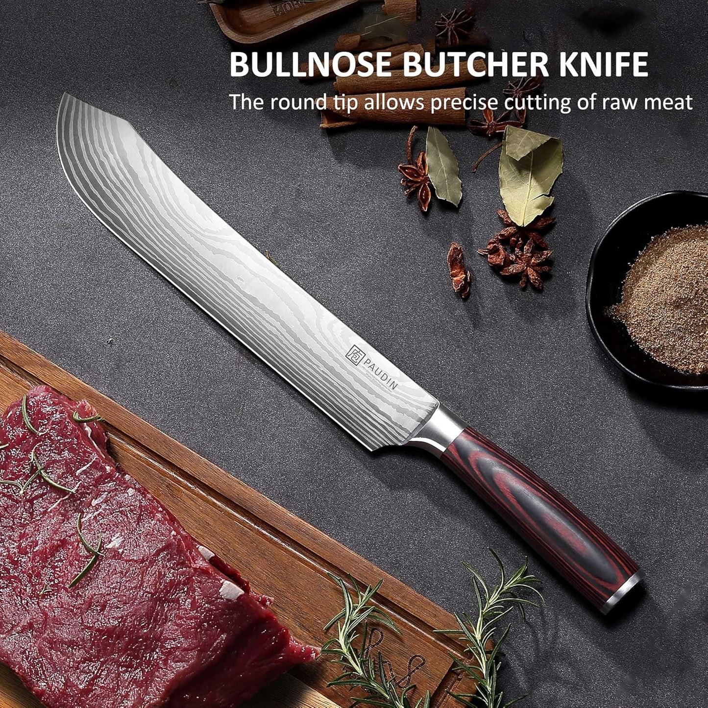 10″ Carving Knife, Curved Brisket Slicing Knife for Meat Cutting | Slicing Knife for Meat & BBQ, Razor Sharp High-Carbon Steel, Ergonomic Handle Design, Gifts For Men