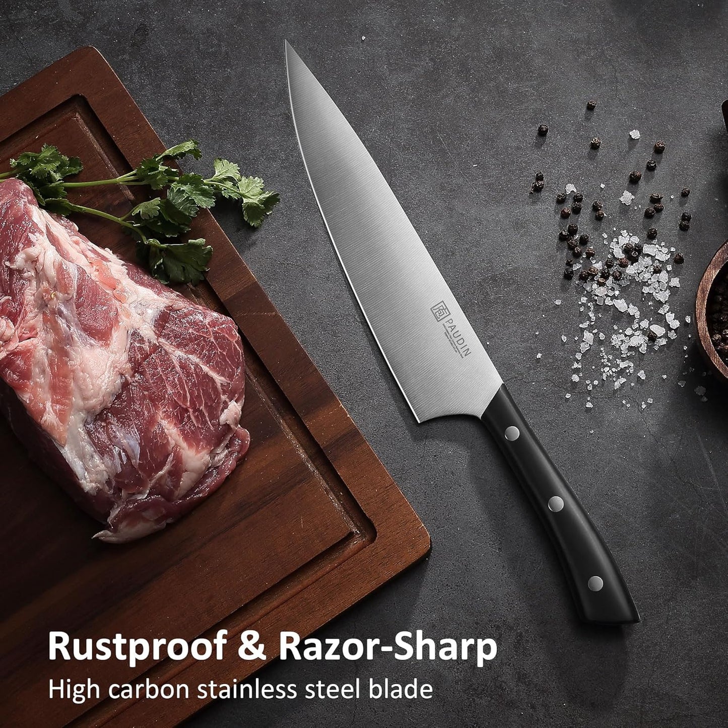 10″ Carving Knife, Curved Brisket Slicing Knife for Meat Cutting | Slicing Knife for Meat & BBQ, Razor Sharp High-Carbon Steel, Ergonomic Handle Design, Gifts For Men