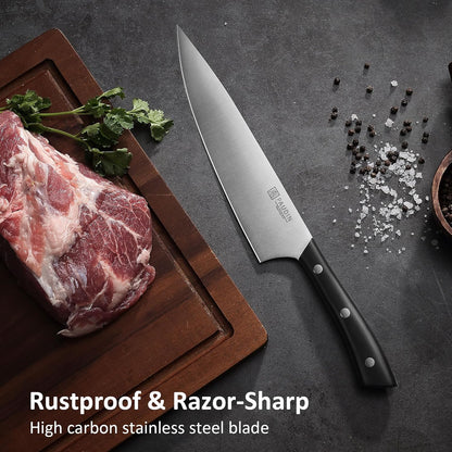 10″ Carving Knife, Curved Brisket Slicing Knife for Meat Cutting | Slicing Knife for Meat & BBQ, Razor Sharp High-Carbon Steel, Ergonomic Handle Design, Gifts For Men