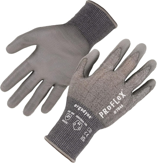 ProFlex 7044 Cut Resistant Work Gloves, ANSI A4, PU Coated Palms for Flexible No Slip Grip. Superior Fit and Feel