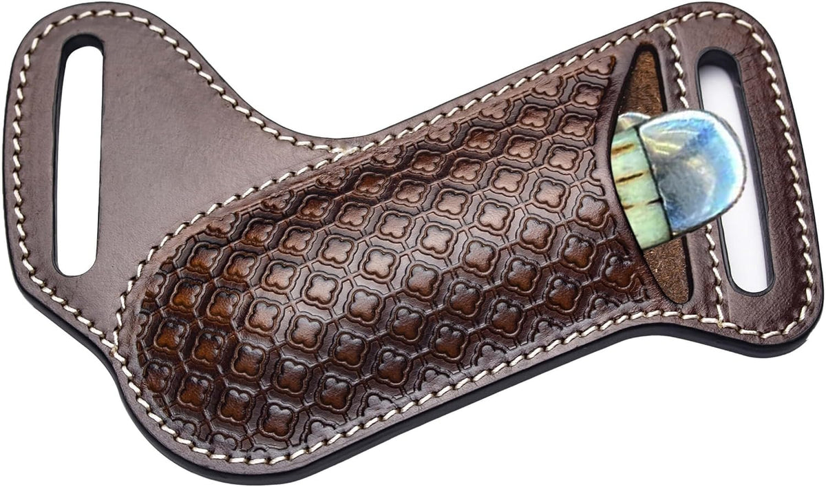 Knife Sheath,Thick Genuine Leather Knife Sheath for Belt,Fits Folding Pocket Knife Sheaths EDC Tool Holster