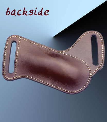 Knife Sheath,Thick Genuine Leather Knife Sheath for Belt,Fits Folding Pocket Knife Sheaths EDC Tool Holster