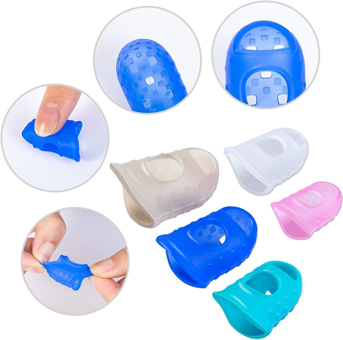 35Pcs Silicone Guitar Finger Protector, Guards Fingertip Protectors Fingertip Protection Covers Caps for Stringed Instruments, Sewing and Embroidery (5 Sizes)
