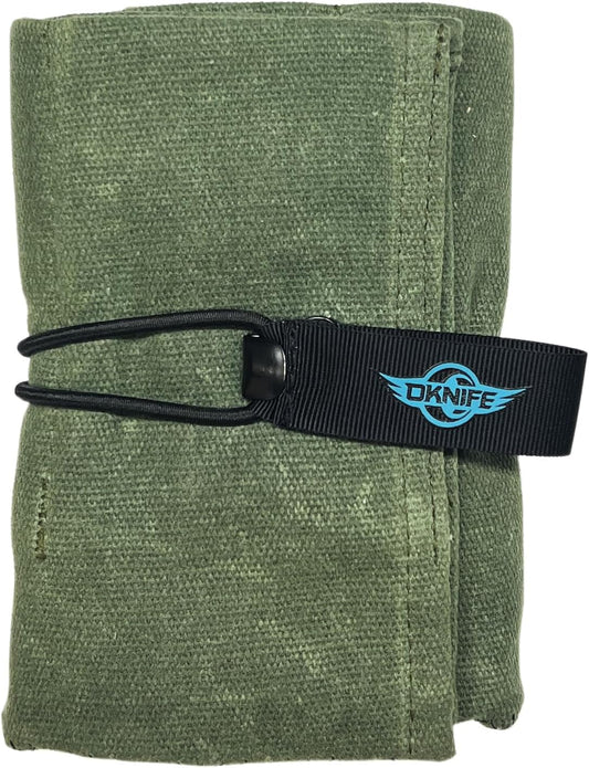 Exploit Mini Tactical EDC Pouch, Multifunctional Flashlight Knife Bag, Tool Roll Display Storage Bag with 6 Slots for Olight Flashlights and Tools (ODG)