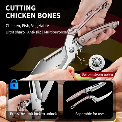 Heavy Duty Poultry Shears, Kitchen Scissors for Chicken Turkey | Heavy Duty Poultry Shears For Chicken, Turkey, Meat And Bone Cutting With Sharp Blades, Durable Design And Easy Kitchen Prep