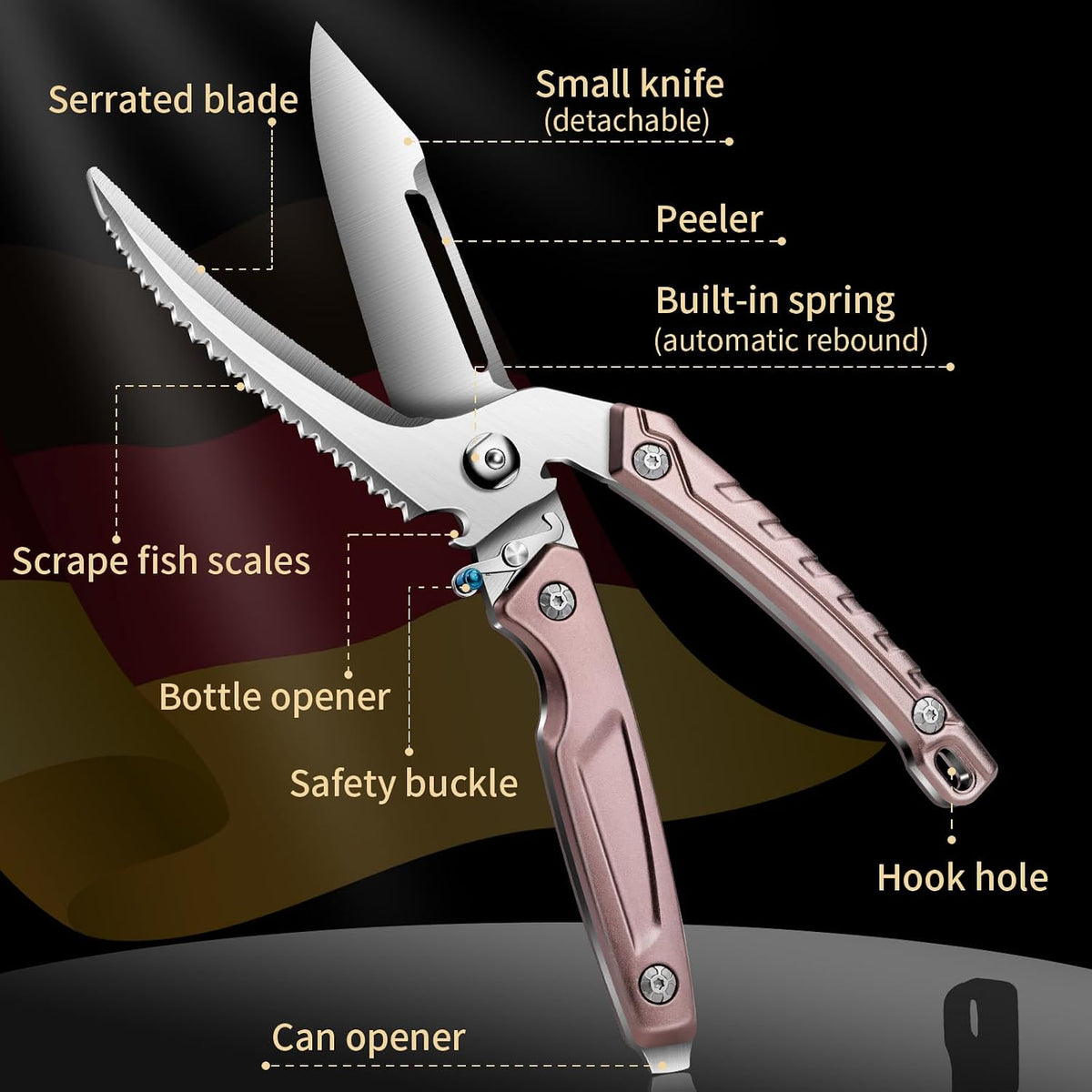 Heavy Duty Poultry Shears, Kitchen Scissors for Chicken Turkey | Heavy Duty Poultry Shears For Chicken, Turkey, Meat And Bone Cutting With Sharp Blades, Durable Design And Easy Kitchen Prep