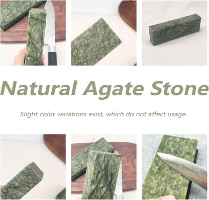 Large Size Polishing Sharpening Stone,Grit 10000# Knife Sharpener Whetstone Final Fine Polishing Natural Green Honing Oilstone for Knives Tools,Cutting Tools 180 * 60 * 30mm with Bamboo Base
