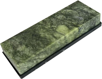 Large Size Polishing Sharpening Stone,Grit 10000# Knife Sharpener Whetstone Final Fine Polishing Natural Green Honing Oilstone for Knives Tools,Cutting Tools 180 * 60 * 30mm with Bamboo Base