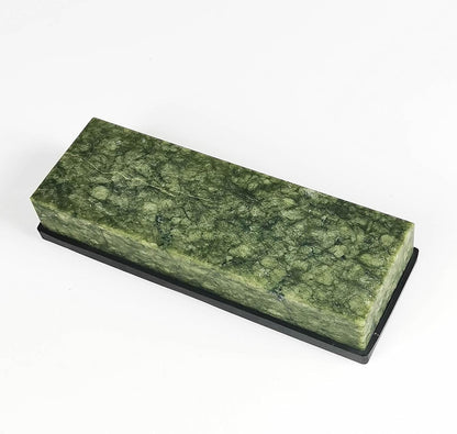 Large Size Polishing Sharpening Stone,Grit 10000# Knife Sharpener Whetstone Final Fine Polishing Natural Green Honing Oilstone for Knives Tools,Cutting Tools 180 * 60 * 30mm with Bamboo Base