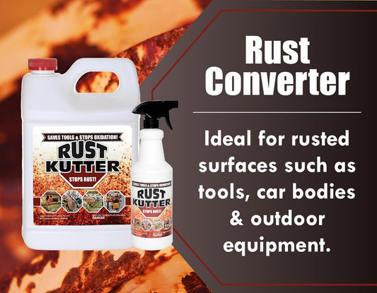 Stops Rust and Converts Rust Spots to Leave A Primed Surface Ready to Paint, Professional Rust Repair Manufactured in USA – Sprayer Included