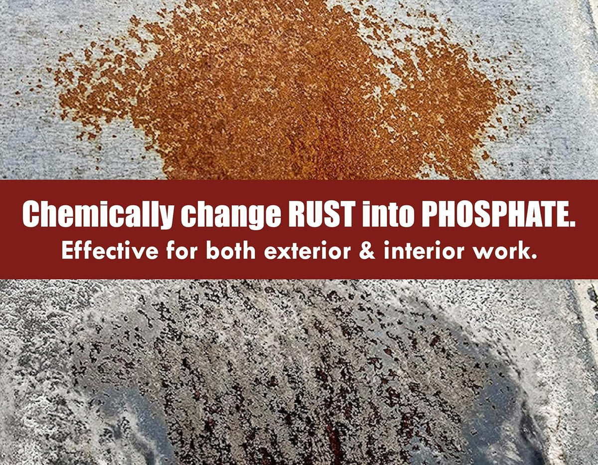 Stops Rust and Converts Rust Spots to Leave A Primed Surface Ready to Paint, Professional Rust Repair Manufactured in USA – Sprayer Included