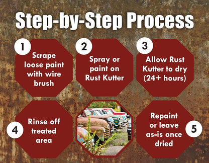 Stops Rust and Converts Rust Spots to Leave A Primed Surface Ready to Paint, Professional Rust Repair Manufactured in USA – Sprayer Included