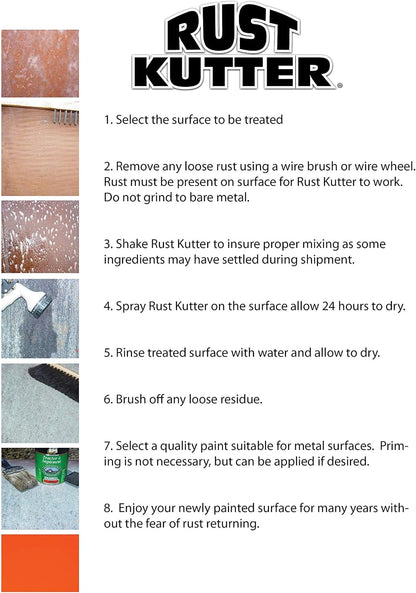 Stops Rust and Converts Rust Spots to Leave A Primed Surface Ready to Paint, Professional Rust Repair Manufactured in USA – Sprayer Included