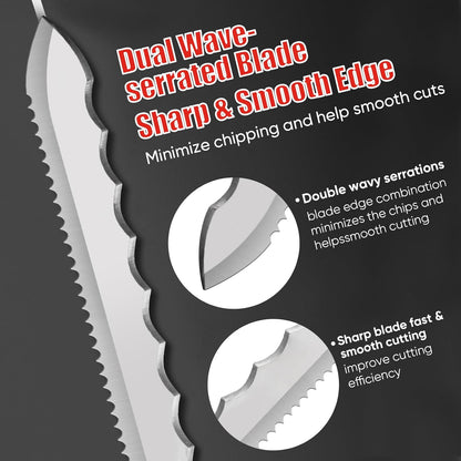 Insulation Knife, 11" Stainless Steel Blade Insulation Cutter, Dual-sided Serrated Sharp Duct Cutting Tool with Sheath for Heat Material Foam/Rockwool/Styrofoam - Sod Cutter Garden Knife