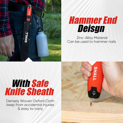 Insulation Knife, 11" Stainless Steel Blade Insulation Cutter, Dual-sided Serrated Sharp Duct Cutting Tool with Sheath for Heat Material Foam/Rockwool/Styrofoam - Sod Cutter Garden Knife