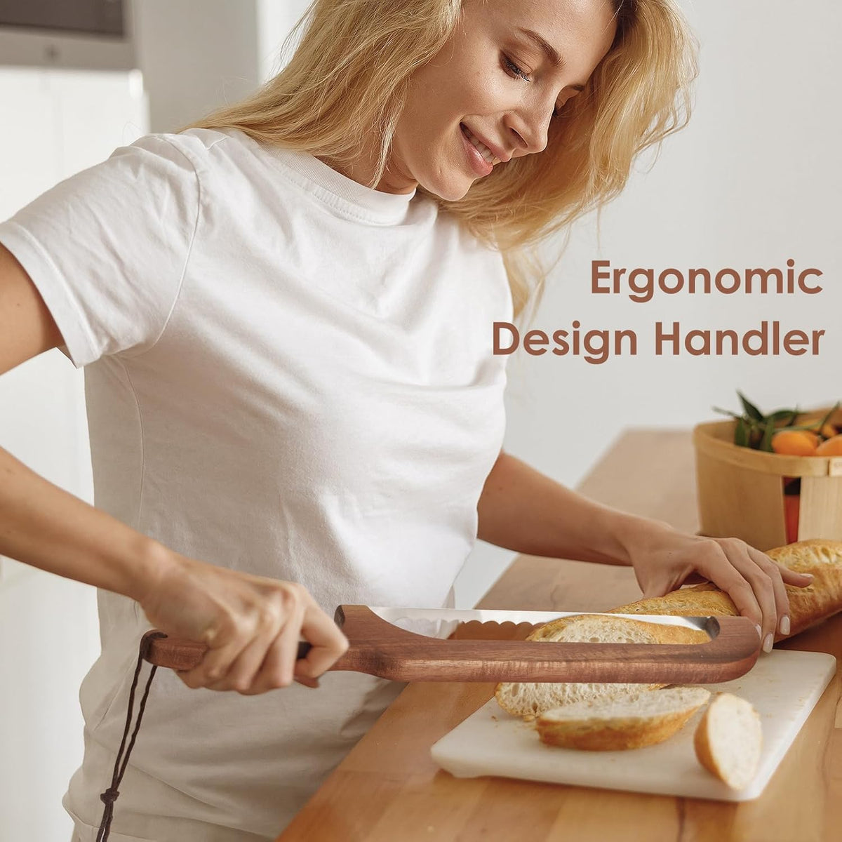 Sourdough Bread Knife,Bread Cutter, 15.7'' Serrated Bread Knife for Homemade Bread with Reliable Sourdough Crafting, Ergonomic Handler, Premium Sharpness Blade (Original Wood)
