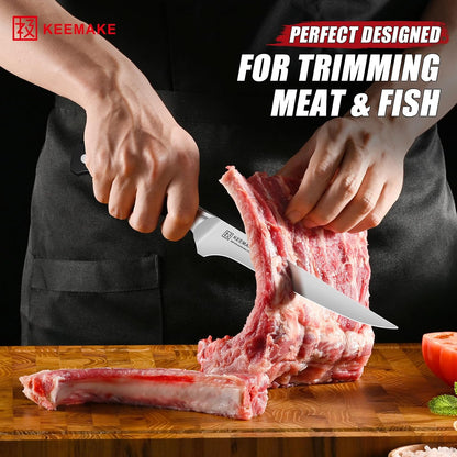Carving Knife Set, Brisket Slicing Knife & Boning Knife For Meat