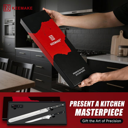 Carving Knife Set, Brisket Slicing Knife & Boning Knife For Meat