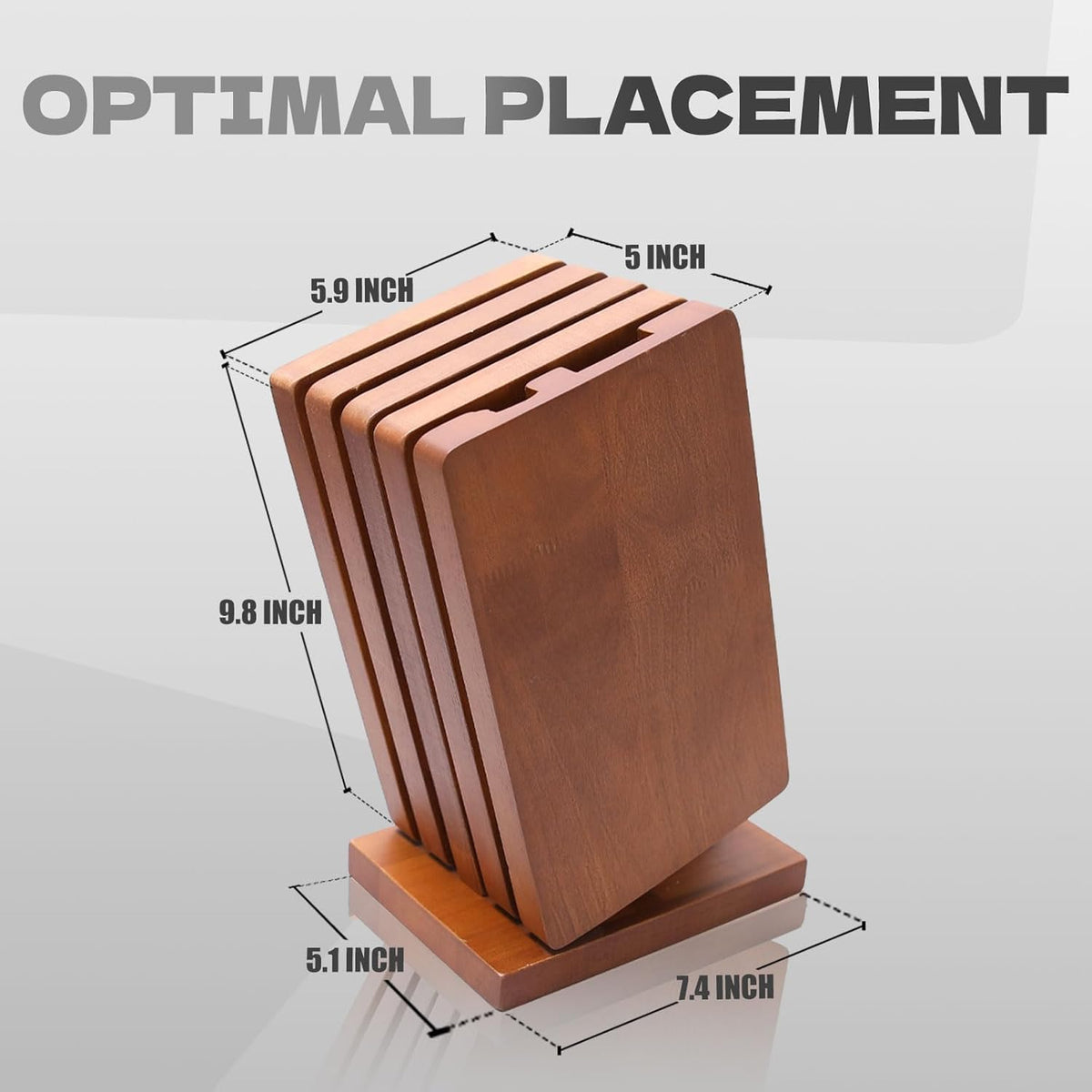 Knife Block & Universal Holder - Detachable Solid Wood Organizer for Kitchen Storage, Washable Design (No Knives Included) - Gift Ready for Chefs 1 Piece