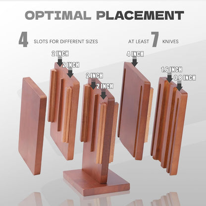 Knife Block & Universal Holder - Detachable Solid Wood Organizer for Kitchen Storage, Washable Design (No Knives Included) - Gift Ready for Chefs 1 Piece