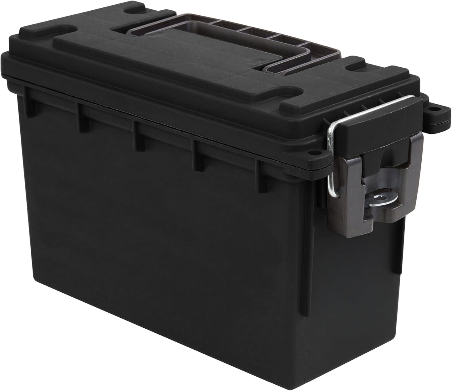 Ammo Box Made in USA, Stackable Lockable Ammo Storage Box, Black | Lockable Storage Box, Water and Dust Resistant Dry Box, Secures Hunting Gear, Gun Accessories, Supplies, and Bullets