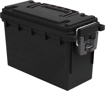 Ammo Box Made in USA, Stackable Lockable Ammo Storage Box, Black | Lockable Storage Box, Water and Dust Resistant Dry Box, Secures Hunting Gear, Gun Accessories, Supplies, and Bullets