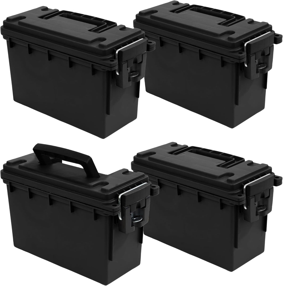 Ammo Box Made in USA, Stackable Lockable Ammo Storage Box, Black | Lockable Storage Box, Water and Dust Resistant Dry Box, Secures Hunting Gear, Gun Accessories, Supplies, and Bullets