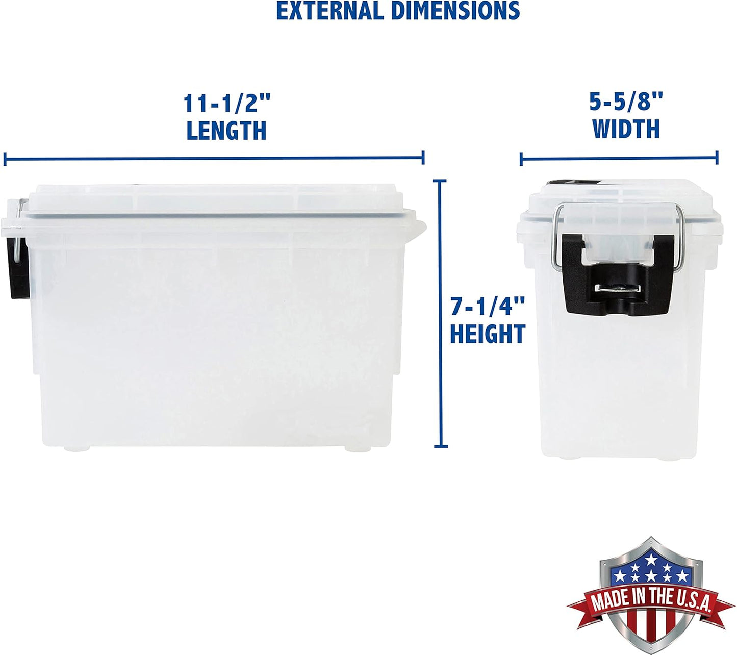 Ammo Box Made in USA, Stackable Lockable Ammo Storage Box, Black | Lockable Storage Box, Water and Dust Resistant Dry Box, Secures Hunting Gear, Gun Accessories, Supplies, and Bullets