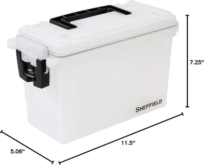Ammo Box Made in USA, Stackable Lockable Ammo Storage Box, Black | Lockable Storage Box, Water and Dust Resistant Dry Box, Secures Hunting Gear, Gun Accessories, Supplies, and Bullets