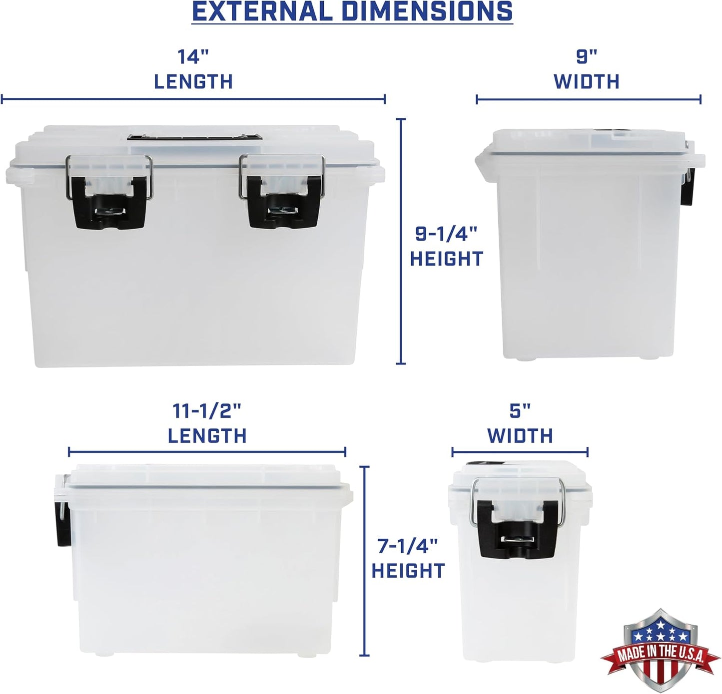 Ammo Box Made in USA, Stackable Lockable Ammo Storage Box, Black | Lockable Storage Box, Water and Dust Resistant Dry Box, Secures Hunting Gear, Gun Accessories, Supplies, and Bullets