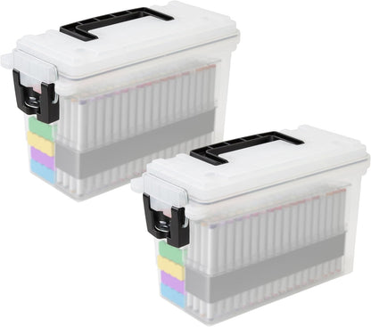 Ammo Box Made in USA, Stackable Lockable Ammo Storage Box, Black | Lockable Storage Box, Water and Dust Resistant Dry Box, Secures Hunting Gear, Gun Accessories, Supplies, and Bullets