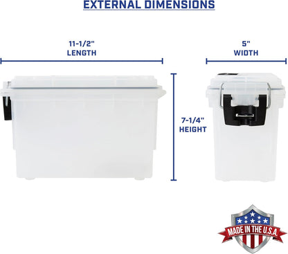 Ammo Box Made in USA, Stackable Lockable Ammo Storage Box, Black | Lockable Storage Box, Water and Dust Resistant Dry Box, Secures Hunting Gear, Gun Accessories, Supplies, and Bullets