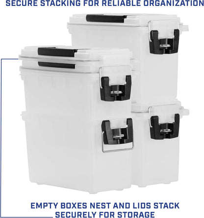 Ammo Box Made in USA, Stackable Lockable Ammo Storage Box, Black | Lockable Storage Box, Water and Dust Resistant Dry Box, Secures Hunting Gear, Gun Accessories, Supplies, and Bullets