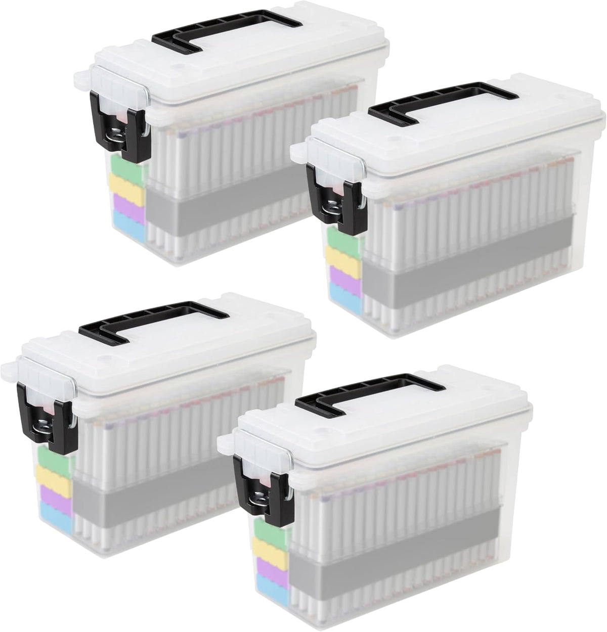 Ammo Box Made in USA, Stackable Lockable Ammo Storage Box, Black | Lockable Storage Box, Water and Dust Resistant Dry Box, Secures Hunting Gear, Gun Accessories, Supplies, and Bullets