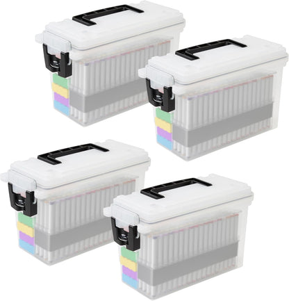 Ammo Box Made in USA, Stackable Lockable Ammo Storage Box, Black | Lockable Storage Box, Water and Dust Resistant Dry Box, Secures Hunting Gear, Gun Accessories, Supplies, and Bullets