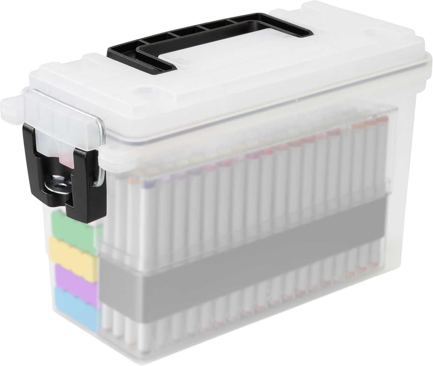 Ammo Box Made in USA, Stackable Lockable Ammo Storage Box, Black | Lockable Storage Box, Water and Dust Resistant Dry Box, Secures Hunting Gear, Gun Accessories, Supplies, and Bullets