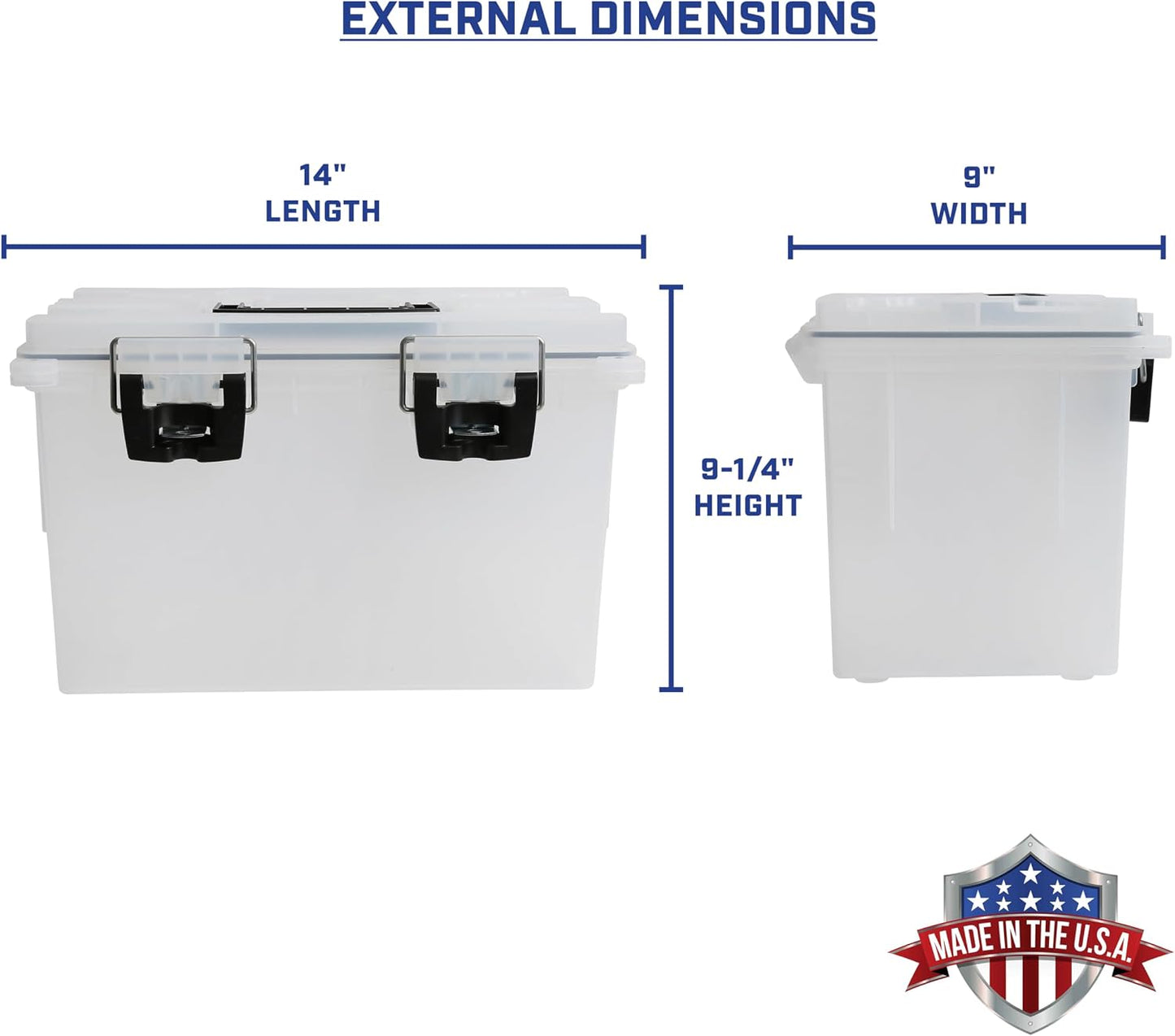 Ammo Box Made in USA, Stackable Lockable Ammo Storage Box, Black | Lockable Storage Box, Water and Dust Resistant Dry Box, Secures Hunting Gear, Gun Accessories, Supplies, and Bullets