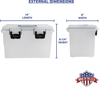 Ammo Box Made in USA, Stackable Lockable Ammo Storage Box, Black | Lockable Storage Box, Water and Dust Resistant Dry Box, Secures Hunting Gear, Gun Accessories, Supplies, and Bullets