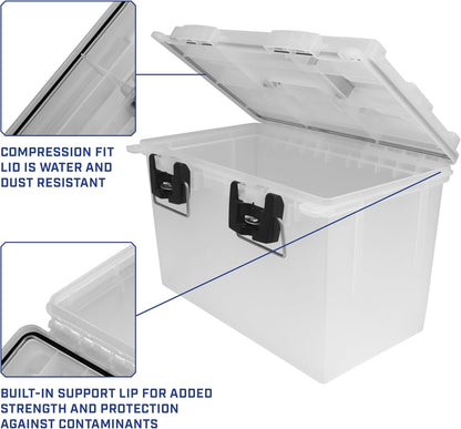 Ammo Box Made in USA, Stackable Lockable Ammo Storage Box, Black | Lockable Storage Box, Water and Dust Resistant Dry Box, Secures Hunting Gear, Gun Accessories, Supplies, and Bullets