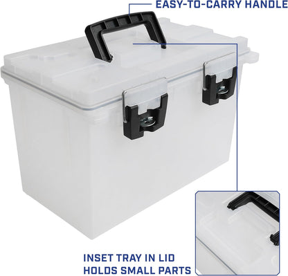 Ammo Box Made in USA, Stackable Lockable Ammo Storage Box, Black | Lockable Storage Box, Water and Dust Resistant Dry Box, Secures Hunting Gear, Gun Accessories, Supplies, and Bullets
