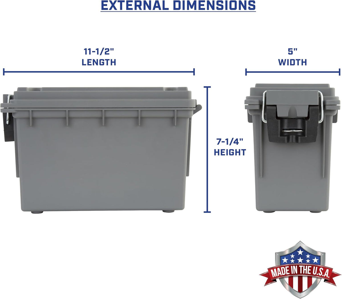 Ammo Box Made in USA, Stackable Lockable Ammo Storage Box, Black | Lockable Storage Box, Water and Dust Resistant Dry Box, Secures Hunting Gear, Gun Accessories, Supplies, and Bullets
