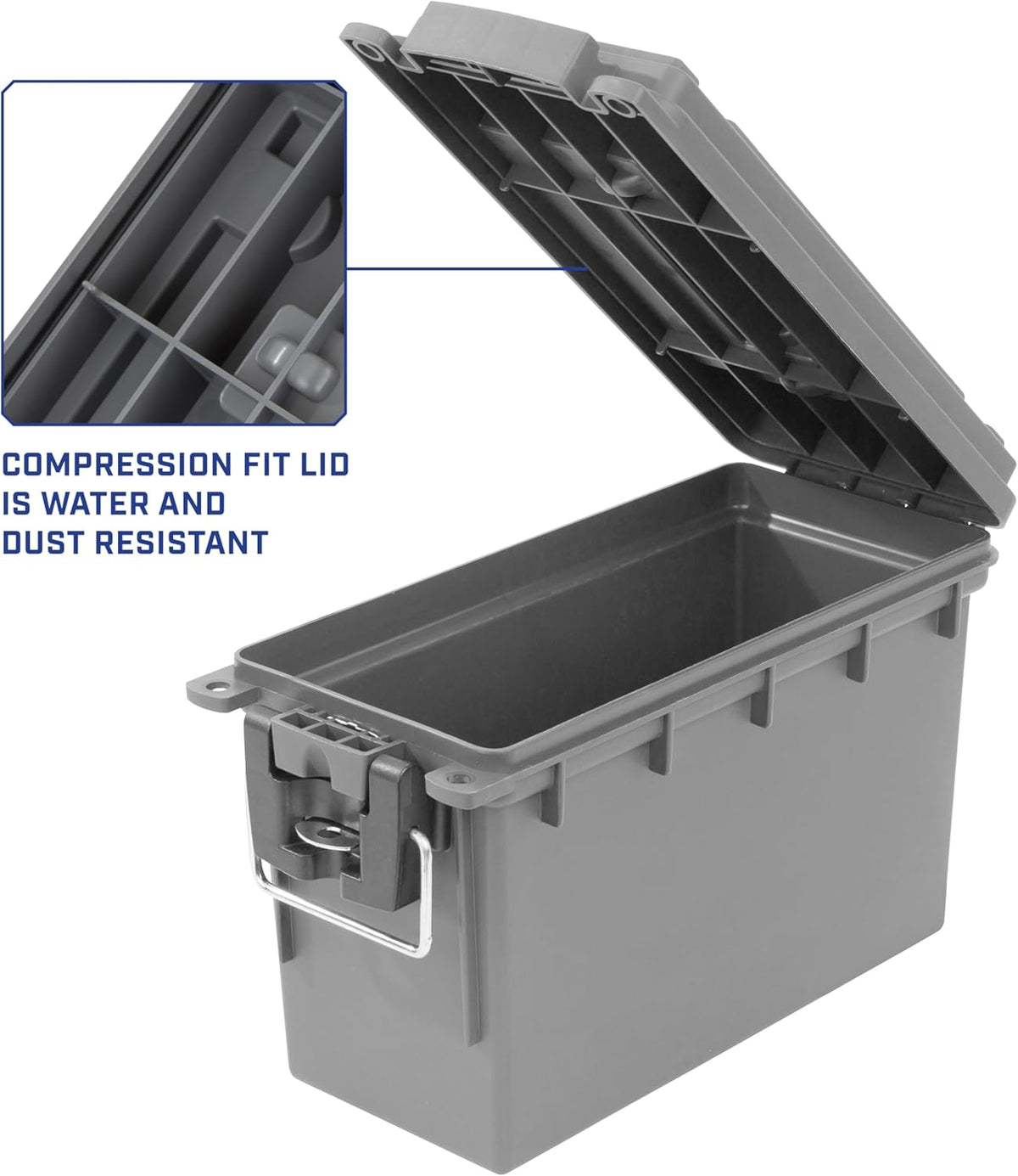 Ammo Box Made in USA, Stackable Lockable Ammo Storage Box, Black | Lockable Storage Box, Water and Dust Resistant Dry Box, Secures Hunting Gear, Gun Accessories, Supplies, and Bullets