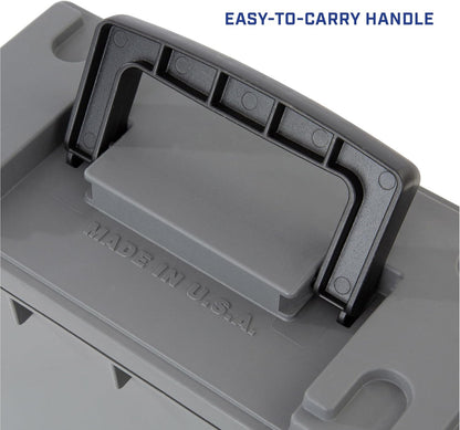 Ammo Box Made in USA, Stackable Lockable Ammo Storage Box, Black | Lockable Storage Box, Water and Dust Resistant Dry Box, Secures Hunting Gear, Gun Accessories, Supplies, and Bullets