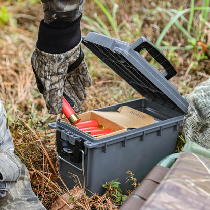 Ammo Box Made in USA, Stackable Lockable Ammo Storage Box, Black | Lockable Storage Box, Water and Dust Resistant Dry Box, Secures Hunting Gear, Gun Accessories, Supplies, and Bullets