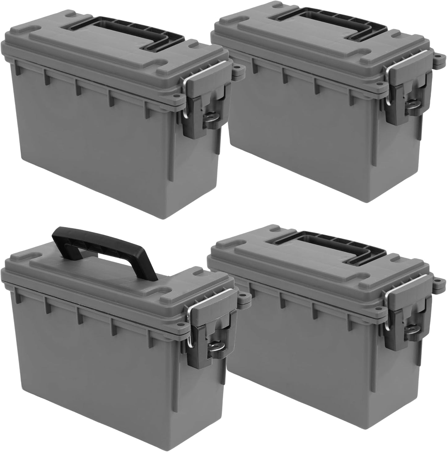 Ammo Box Made in USA, Stackable Lockable Ammo Storage Box, Black | Lockable Storage Box, Water and Dust Resistant Dry Box, Secures Hunting Gear, Gun Accessories, Supplies, and Bullets