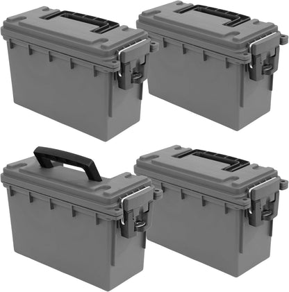 Ammo Box Made in USA, Stackable Lockable Ammo Storage Box, Black | Lockable Storage Box, Water and Dust Resistant Dry Box, Secures Hunting Gear, Gun Accessories, Supplies, and Bullets