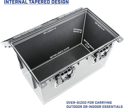 Ammo Box Made in USA, Stackable Lockable Ammo Storage Box, Black | Lockable Storage Box, Water and Dust Resistant Dry Box, Secures Hunting Gear, Gun Accessories, Supplies, and Bullets