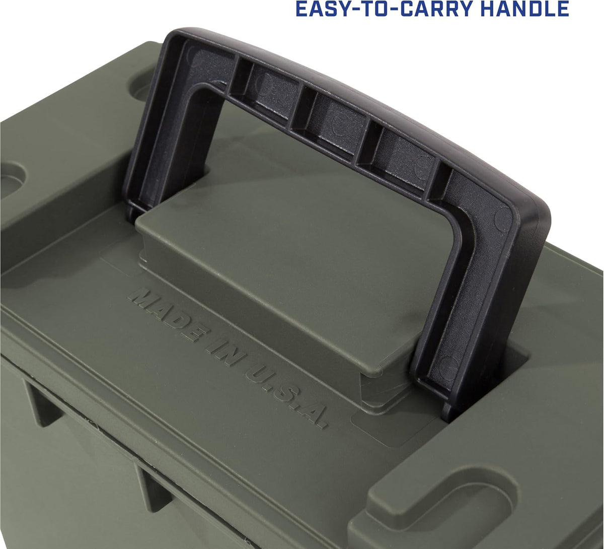 Ammo Box Made in USA, Stackable Lockable Ammo Storage Box, Black | Lockable Storage Box, Water and Dust Resistant Dry Box, Secures Hunting Gear, Gun Accessories, Supplies, and Bullets